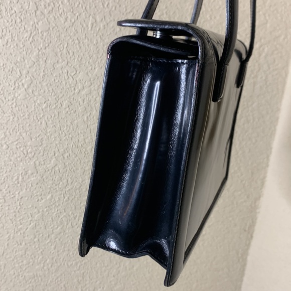 🎉HP🎉 Vintage Ralph Lauren Patent Black Handbag - Picture 3 of 13